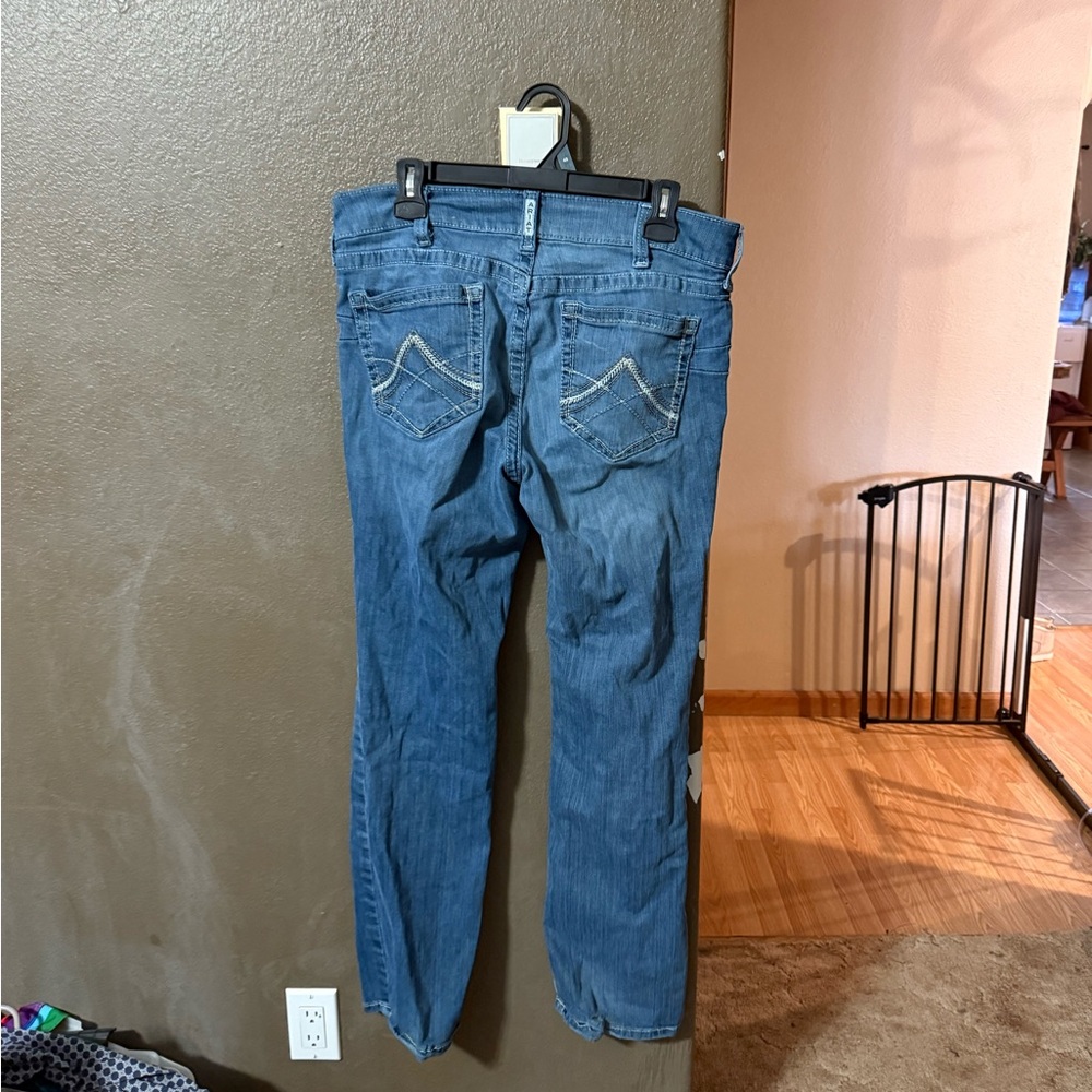 Ariat REAL Blue Denim Jeans with Embroidered Pockets